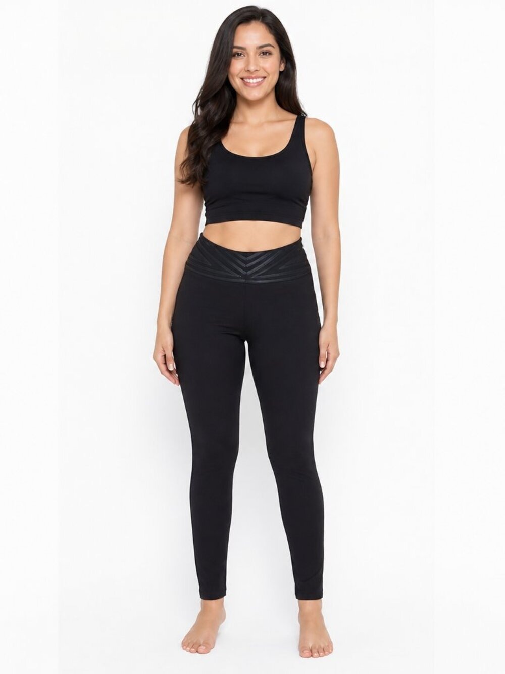 NWT Carmen Marc Valvo Black High-Waisted Leggings - Size Large